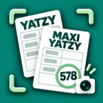 Yatzykollen app icon with Yatzy and Maxi Yatzy score sheets